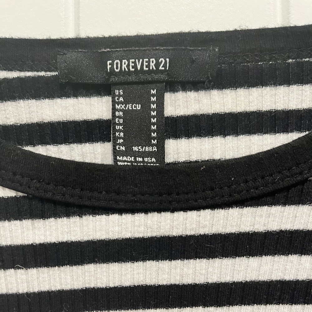 Forever 21 Long Sleeve Striped Dress Stretchy Comfortable Dress Size M - Picture 3 of 6